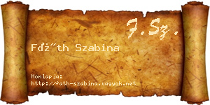 Fáth Szabina névjegykártya