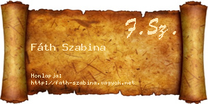 Fáth Szabina névjegykártya