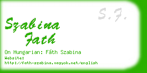 szabina fath business card